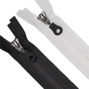 #5 Premium Molded Black/White Vislon Open-End YKK Zipper