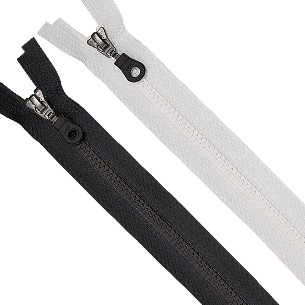 #5 Premium Molded Black/White Vislon Open-End YKK Zipper