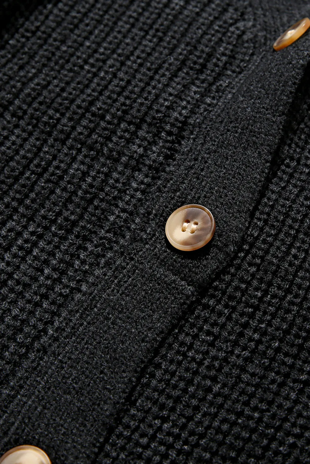 Bishop Sleeve Button V Neck Sweater