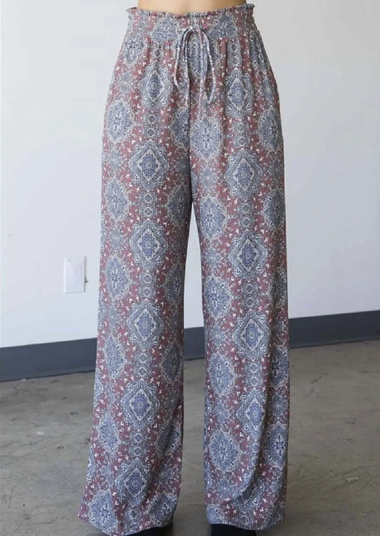 Bohemian Aztec Fair Isle Pants Made in USA - Clearance Final Sale