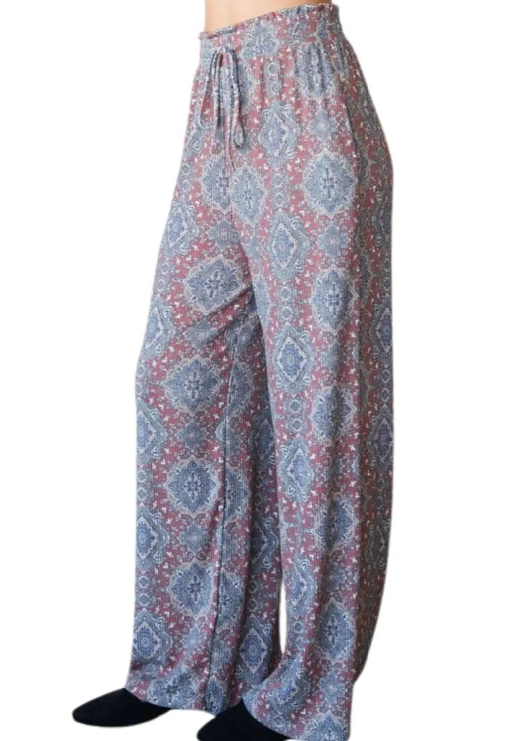 Bohemian Aztec Fair Isle Pants Made in USA - Clearance Final Sale