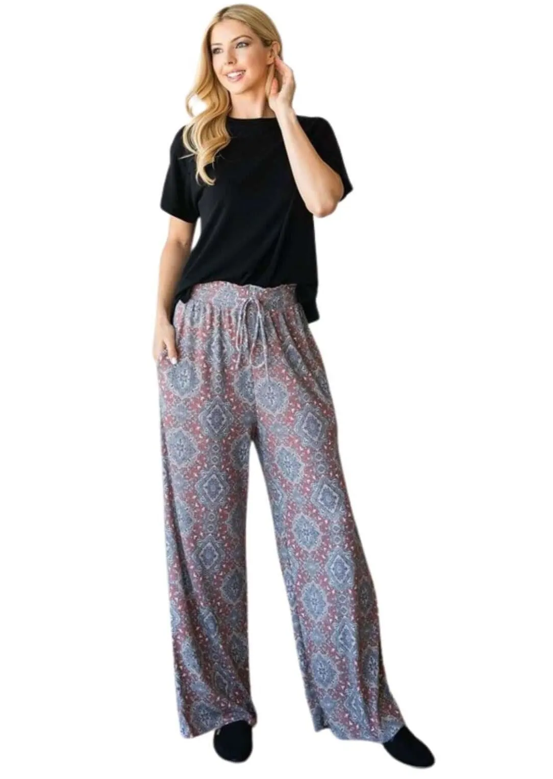 Bohemian Aztec Fair Isle Pants Made in USA - Clearance Final Sale