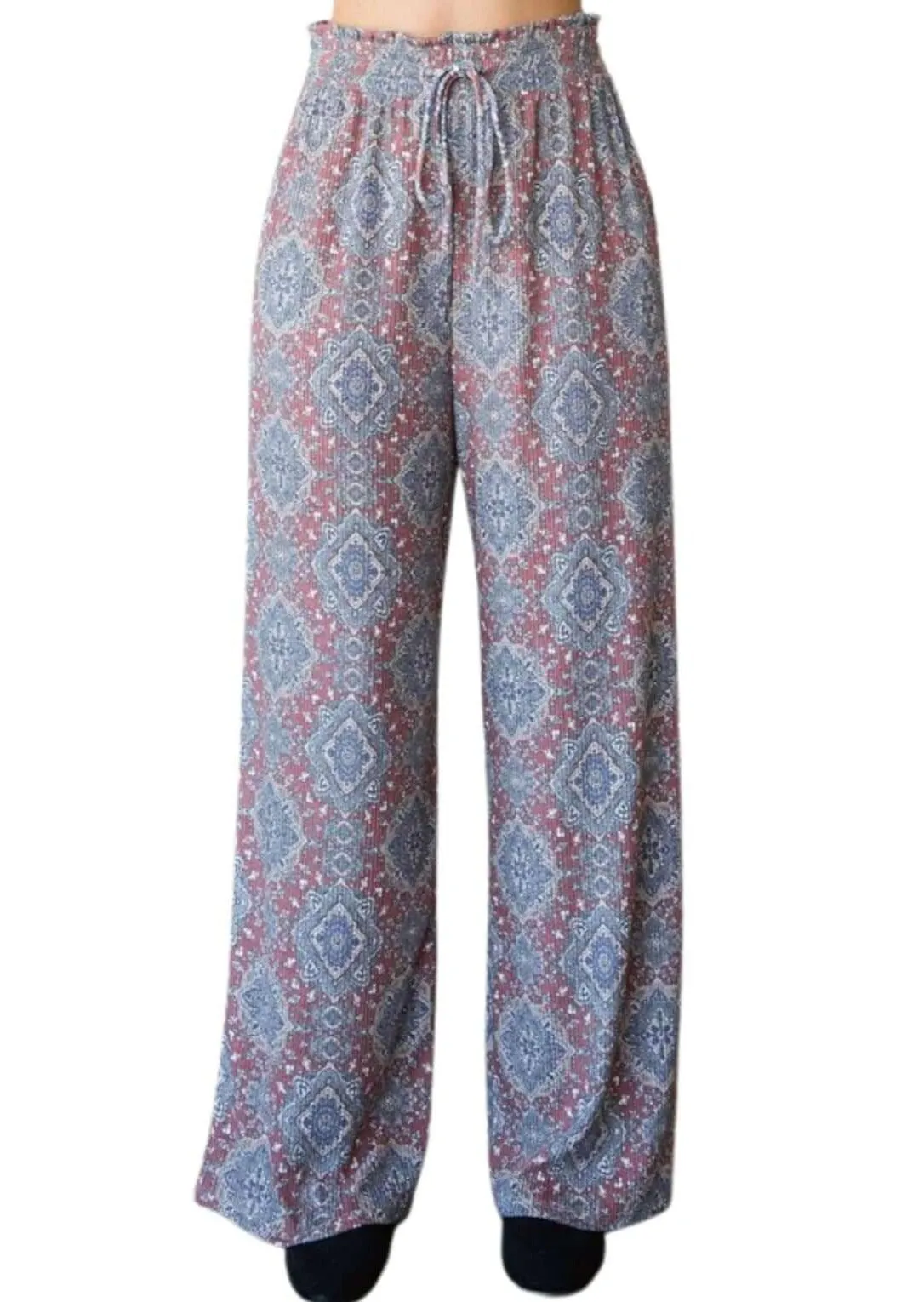 Bohemian Aztec Fair Isle Pants Made in USA - Clearance Final Sale