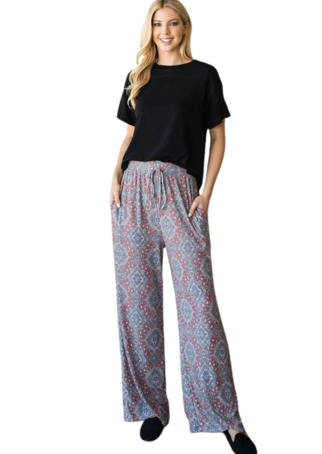 Bohemian Aztec Fair Isle Pants Made in USA - Clearance Final Sale