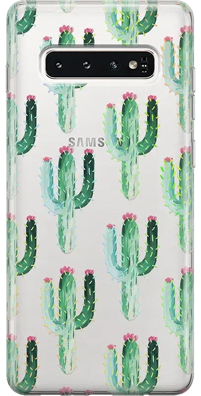 Cactus Patterned Clear Floral Samsung Case