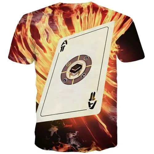 Card T shirts Men Poker Shirt Print Flame T shirts Funny Galaxy Space T-shirts Graphic Gothic T-shirts 3d Short Sleeve Hip hop