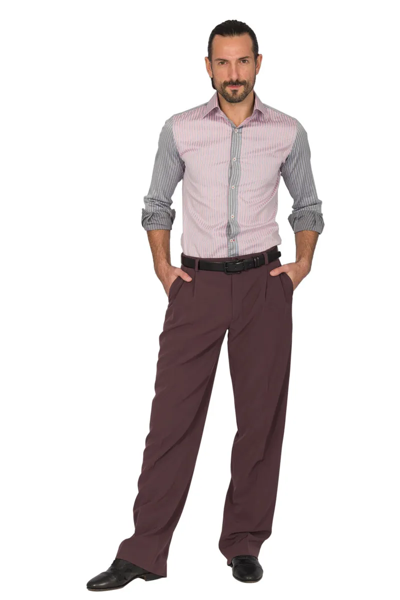 Eggplant Men's Tango Pants With Two Pleats