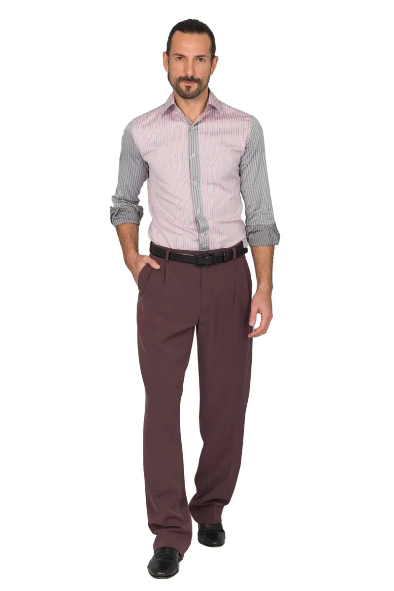 Eggplant Men's Tango Pants With Two Pleats