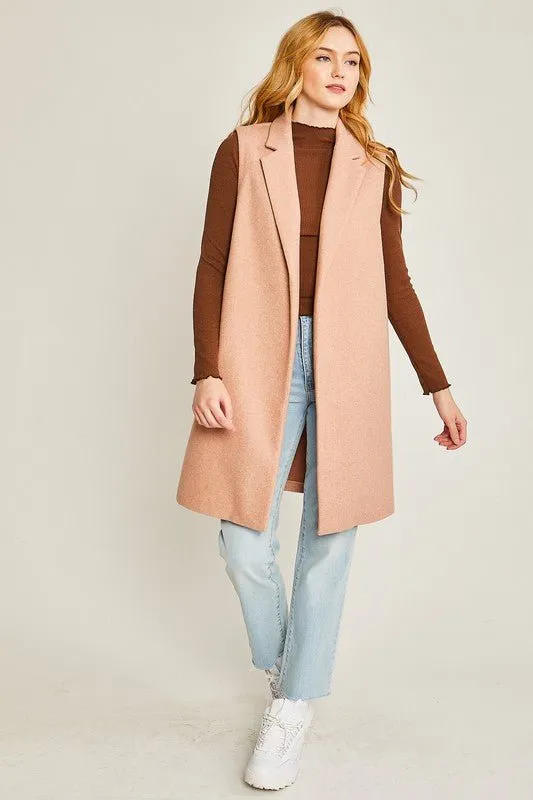 Fleece Long Line Vest