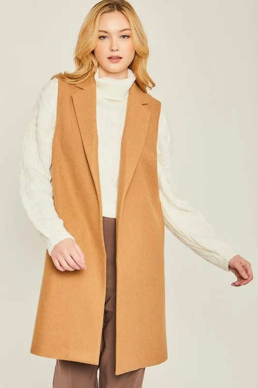 Fleece Long Line Vest