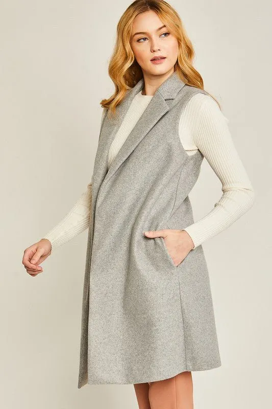 Fleece Long Line Vest