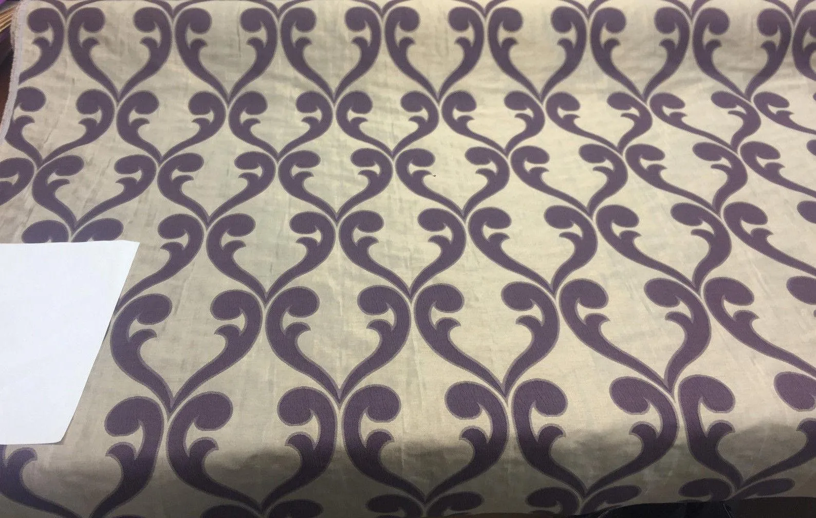 Fleur De Lis Amethyst Jacquard Reversible Pocket Drapery Fabric By the Yard