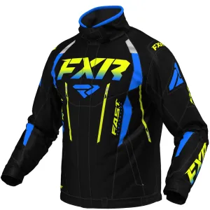 FXR Team FX Snowmobile Jacket Black/Blue Fade/Hi-Vis