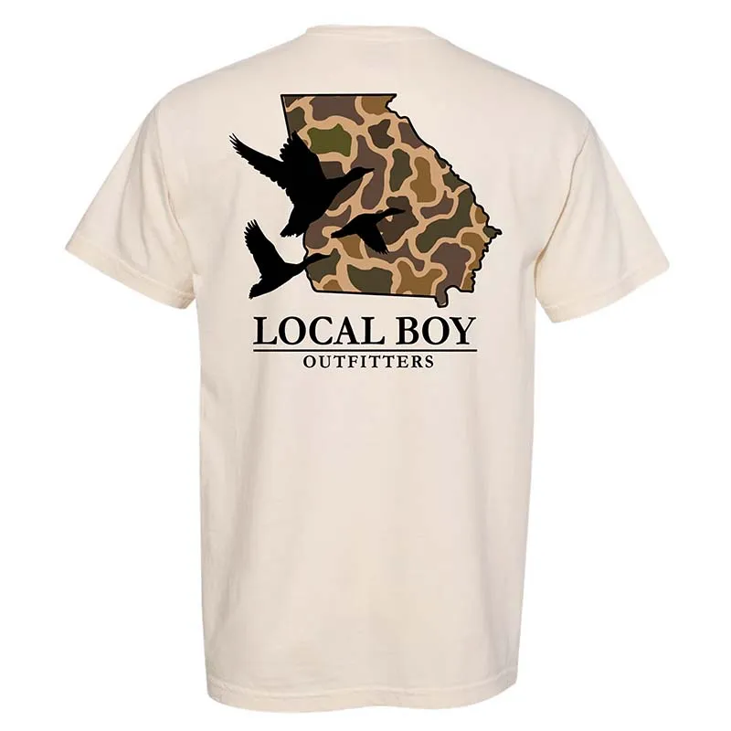 Georgia Camo State Short Sleeve T-Shirt in Latte