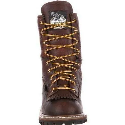 Georgia Men's 8" Steel Toe Waterproof Logger Work Boot - Brown - G7313