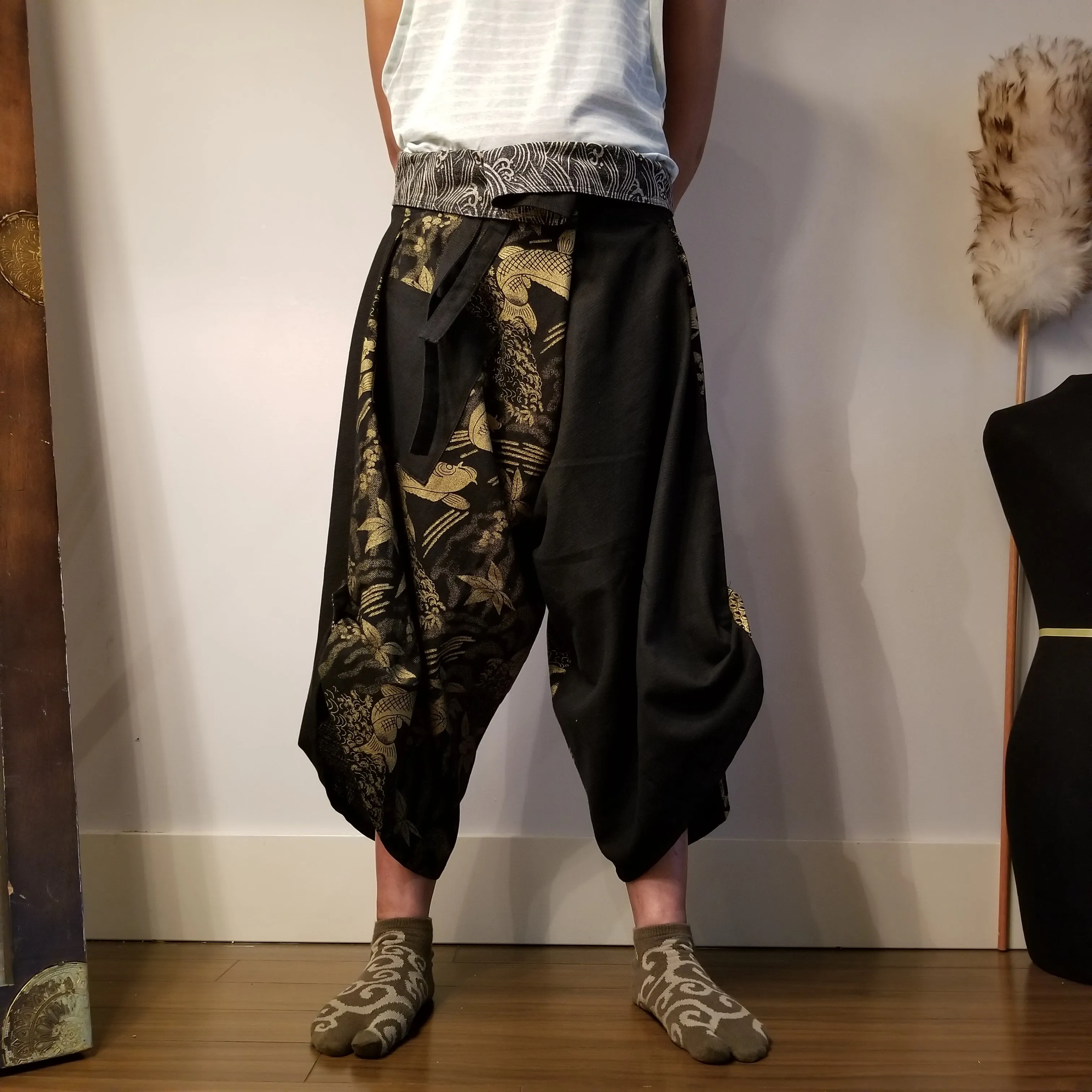 Golden Elite Koi Samurai Pants waist tied