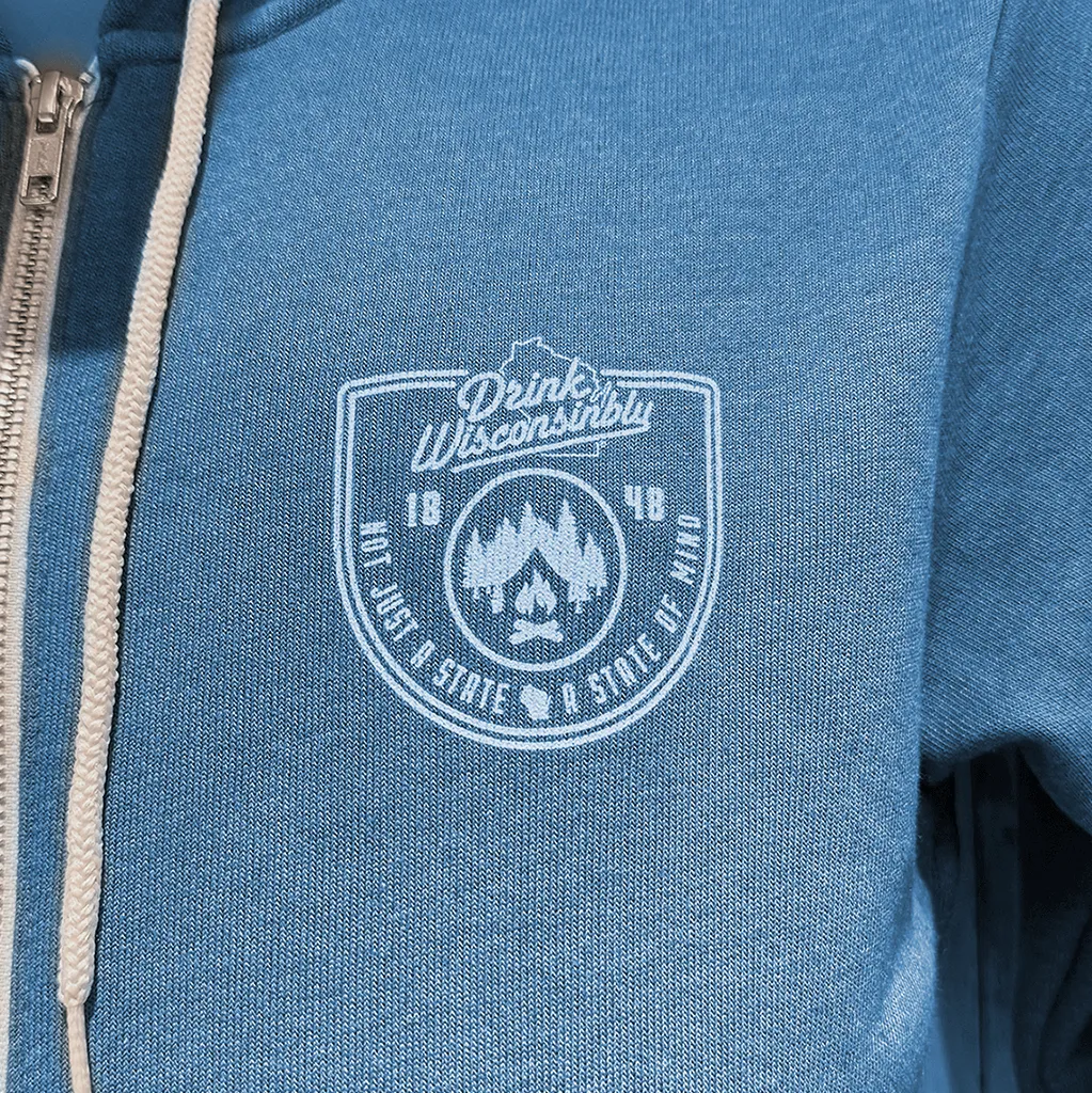 Heather Deep Teal "State of Mind" Zip Up Hoodie