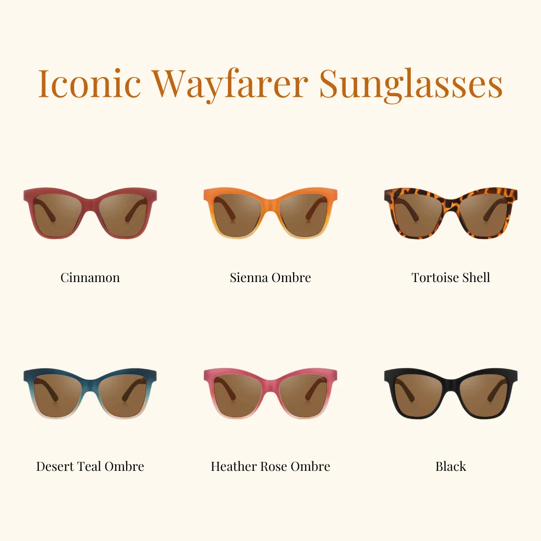 ICONIC WAYFARER : SEMI-BENDABLE & POLARIZED SUNGLASSES | DESERT TEAL OMBRE