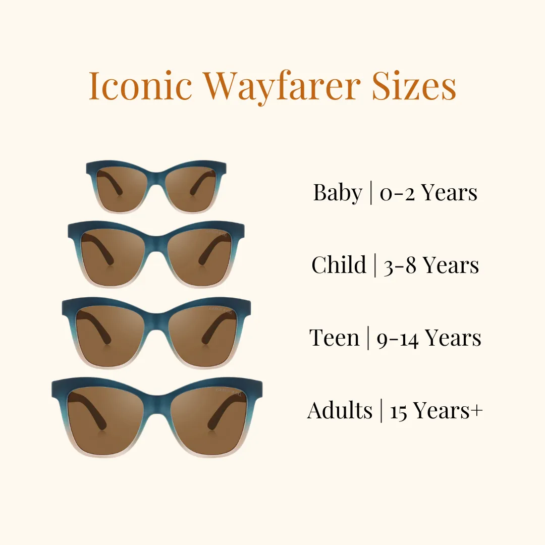 ICONIC WAYFARER : SEMI-BENDABLE & POLARIZED SUNGLASSES | DESERT TEAL OMBRE