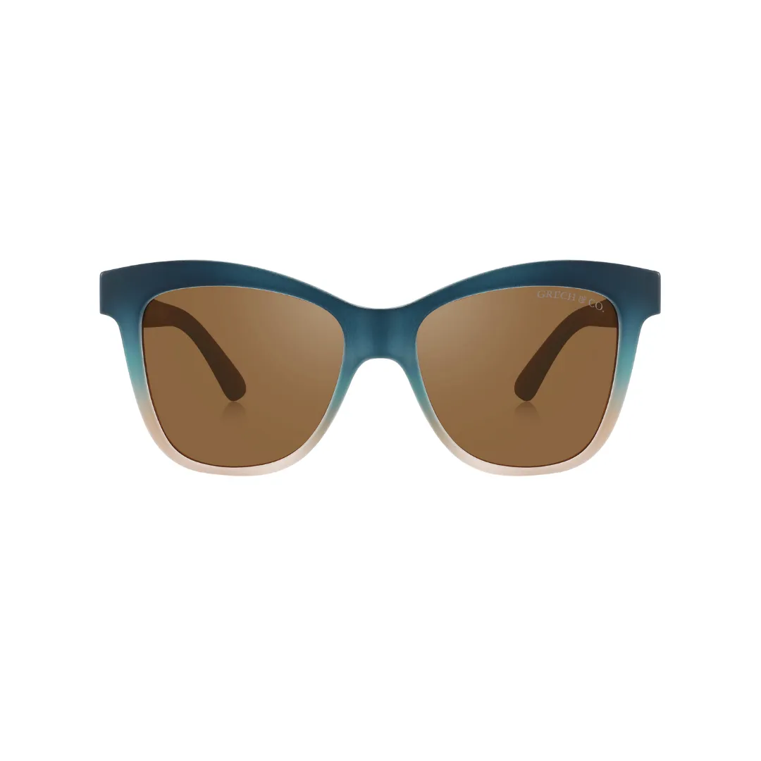 ICONIC WAYFARER : SEMI-BENDABLE & POLARIZED SUNGLASSES | DESERT TEAL OMBRE