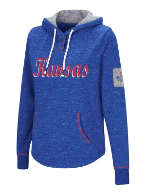 Kansas Jayhawks WOMEN'S Blue Ultra Soft Double Fleece Hoodie Sweatshirt