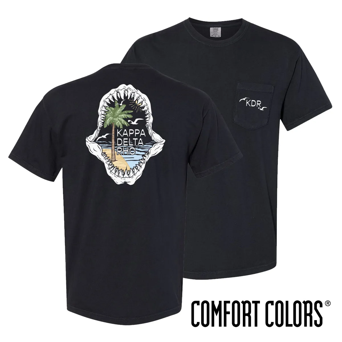 KDR Comfort Colors Shark Bite Black Short Sleeve Pocket Tee