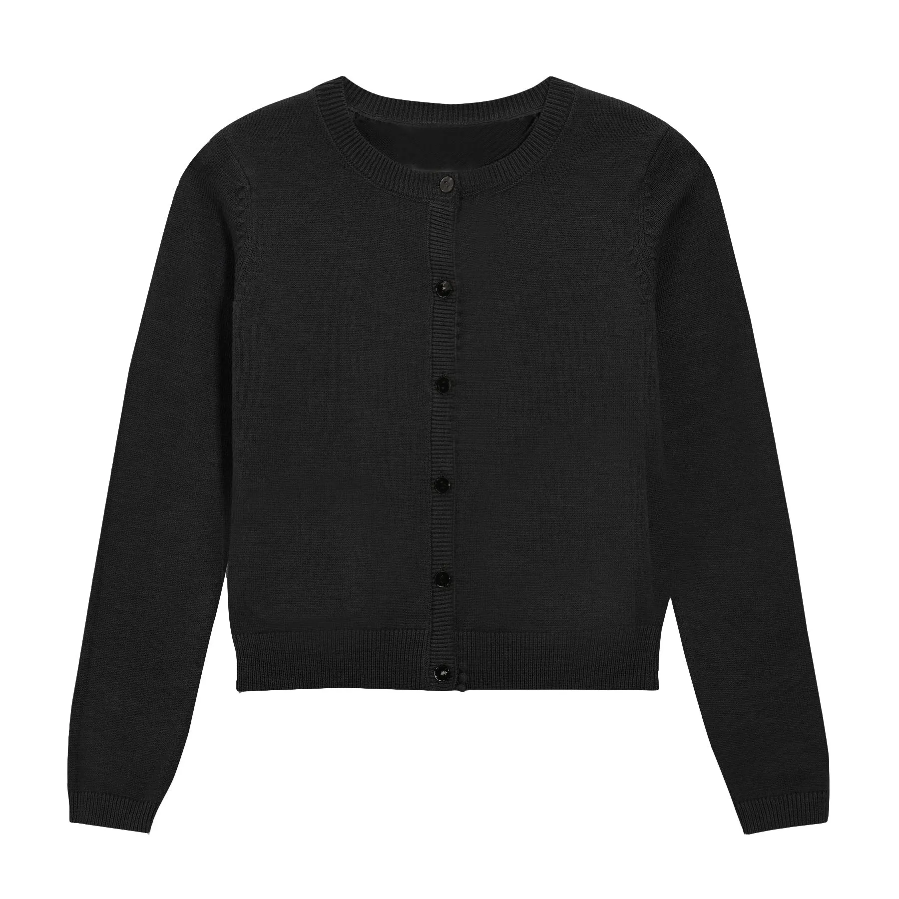 Khanomak Girls Crew Neck Cardigan