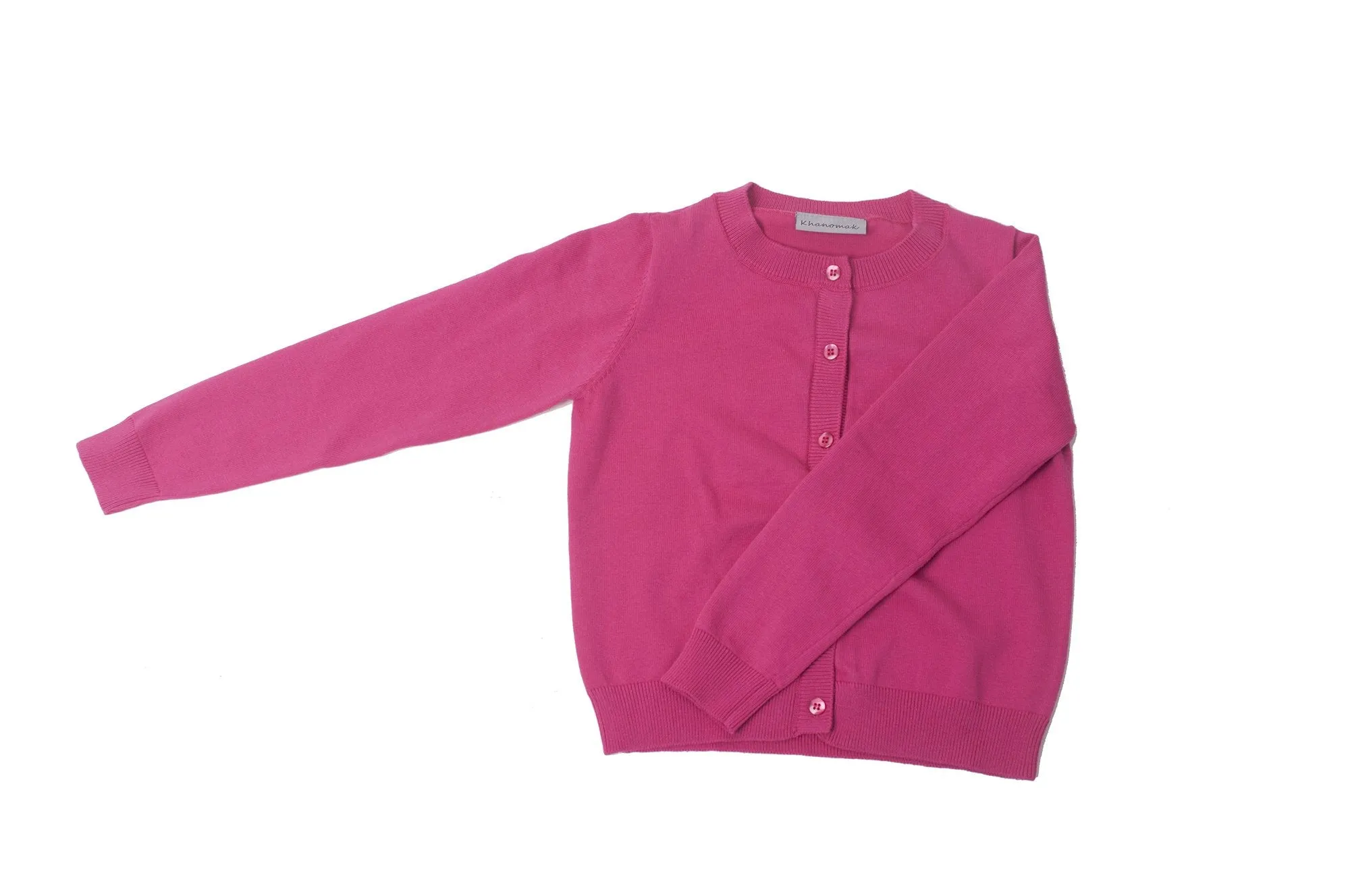 Khanomak Girls Crew Neck Cardigan