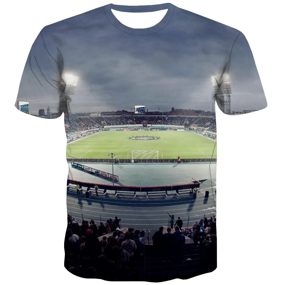 Lawn T shirts Men Football T shirts Funny Athletics Tshirts Novelty Stadium Tshirts Cool