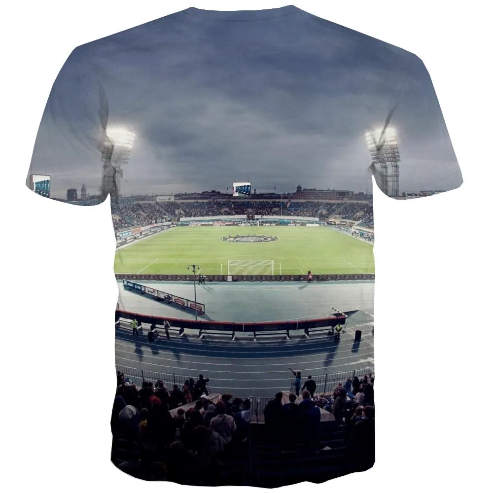 Lawn T shirts Men Football T shirts Funny Athletics Tshirts Novelty Stadium Tshirts Cool