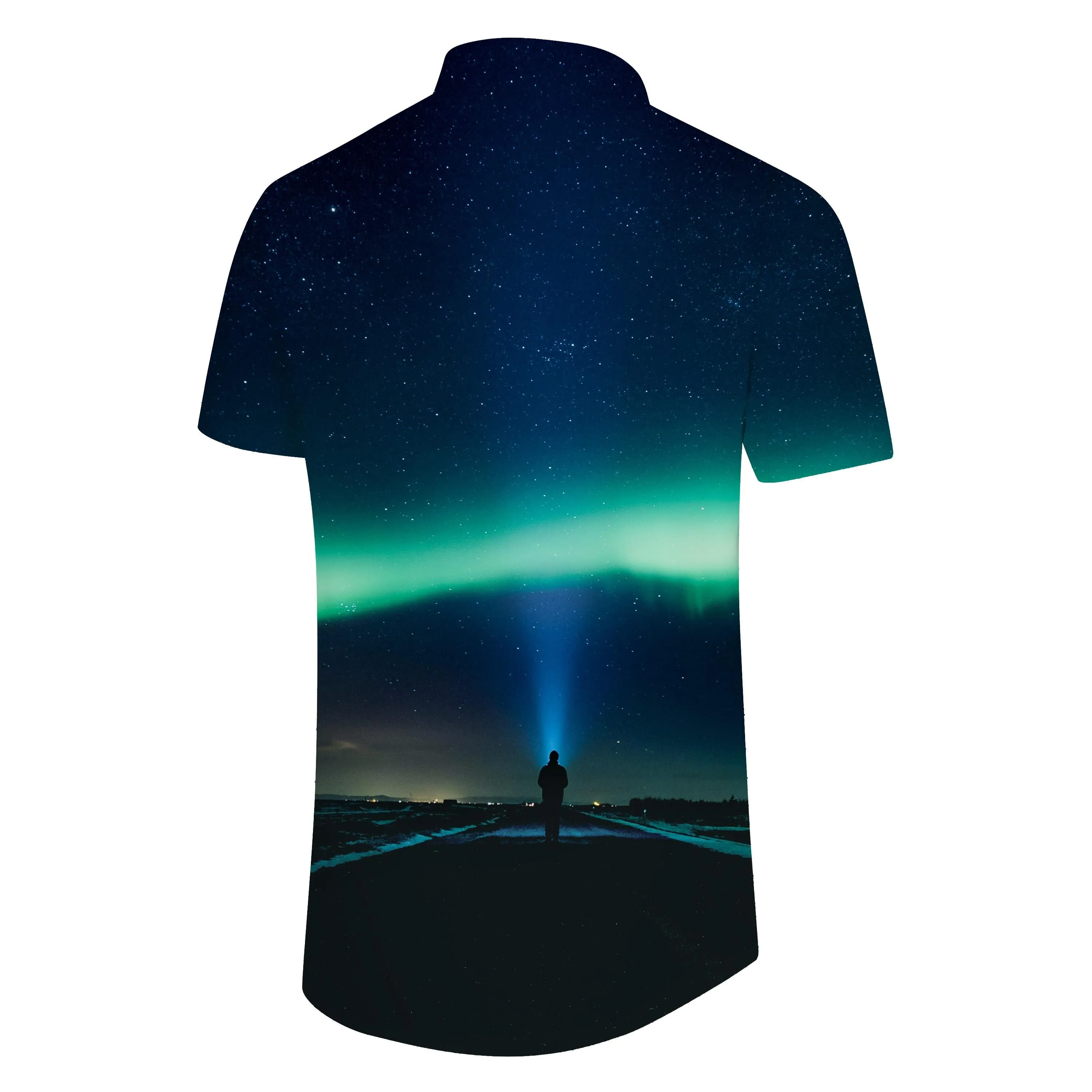 Luminous Wonders Arctic New Hawaiian Short Sleeve Shirt Men's Casual Beach Breathable Clothing