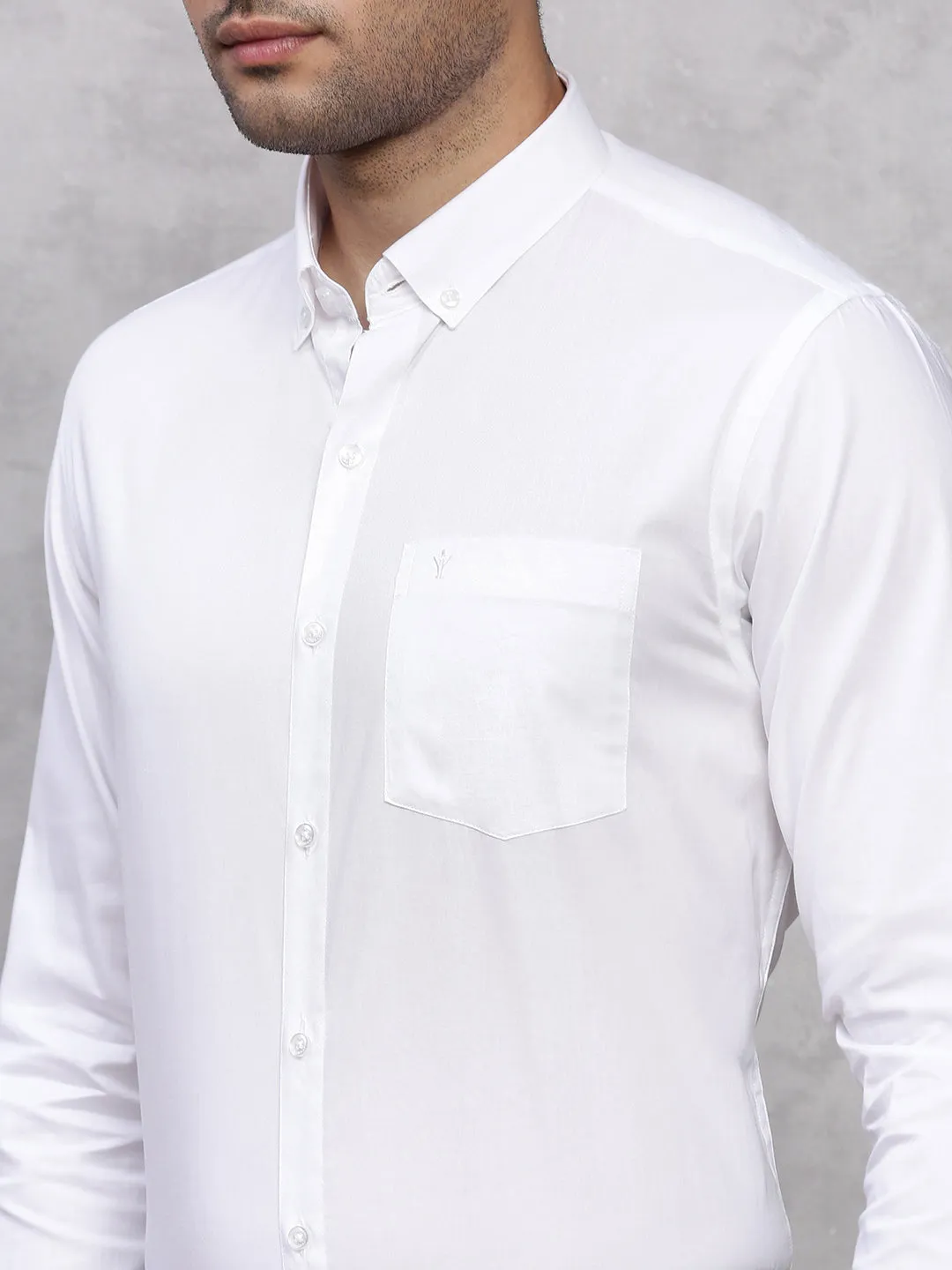 Men 100% Cotton White Shirt Oxford