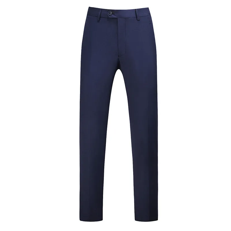 Navy Modern Fit Straight Leg Classic Dress Pants