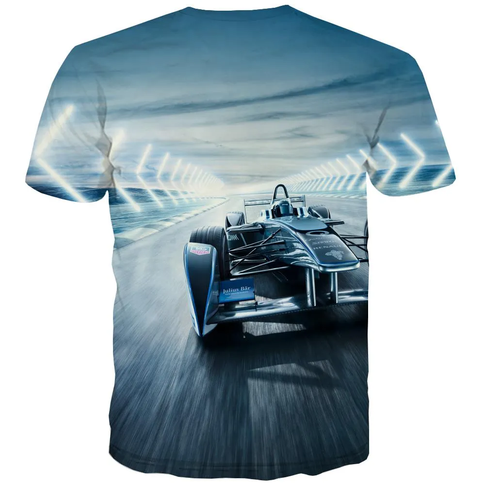 Racing Car T shirts Men Metal T-shirts Graphic City Tshirt Printed Gray T shirts Funny Retro Tshirts Novelty