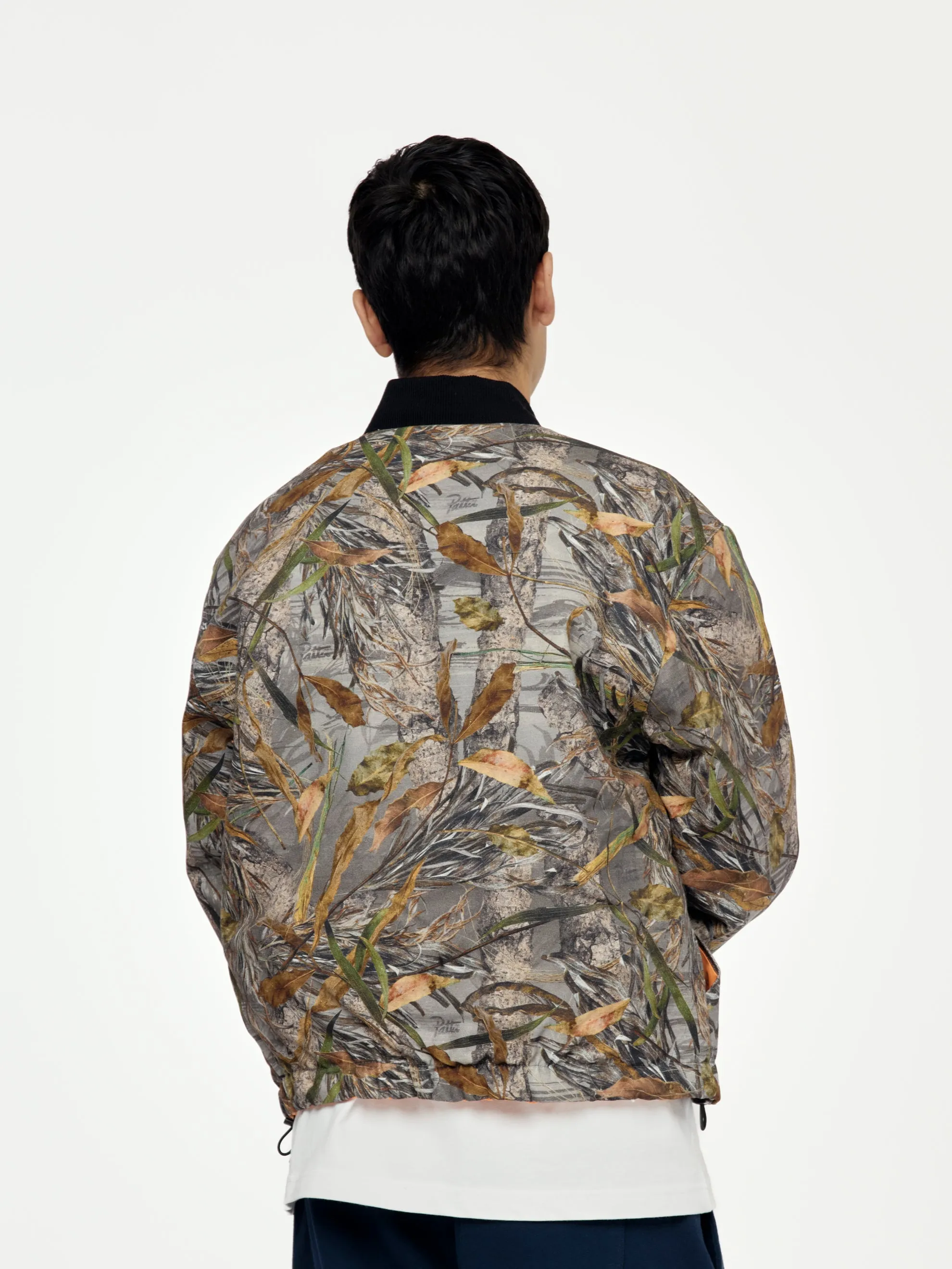 Reversible Canvas Bomber Jacket (Nature Print)