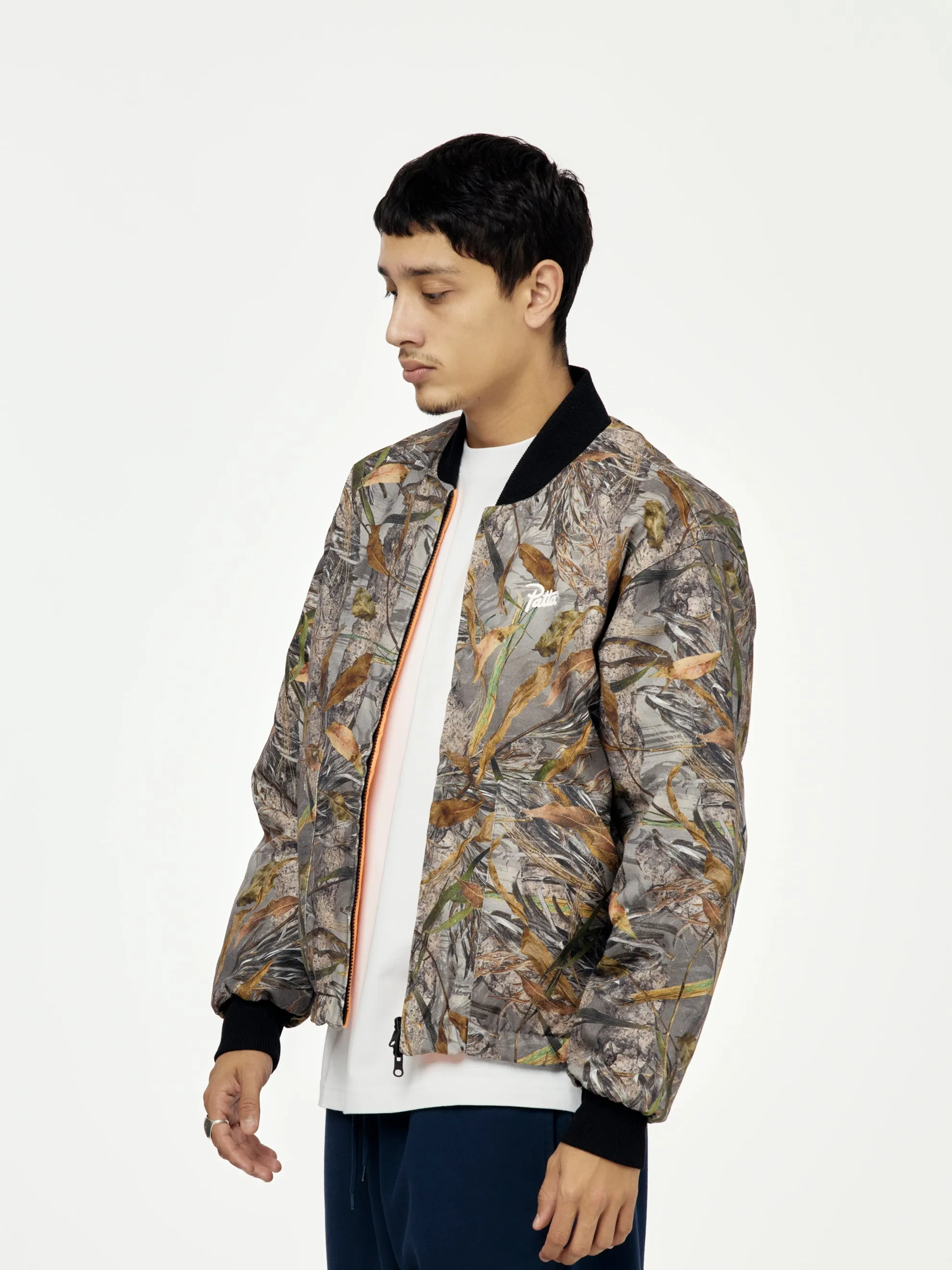 Reversible Canvas Bomber Jacket (Nature Print)