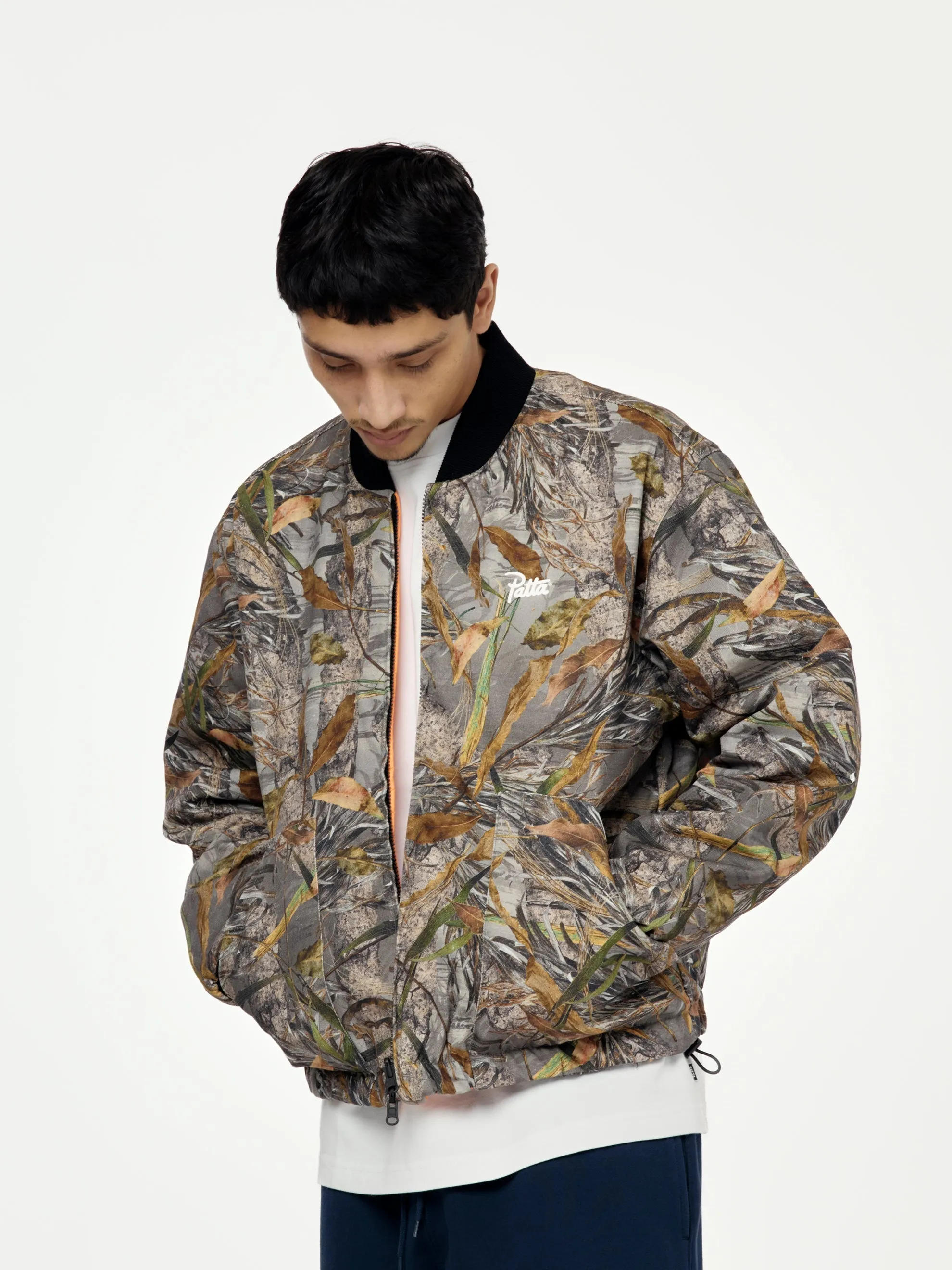 Reversible Canvas Bomber Jacket (Nature Print)