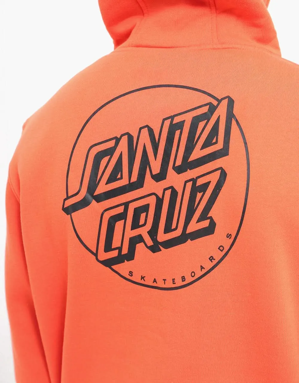 Santa Cruz Opus Dot Stripe Pullover Hoodie - Hot Coral