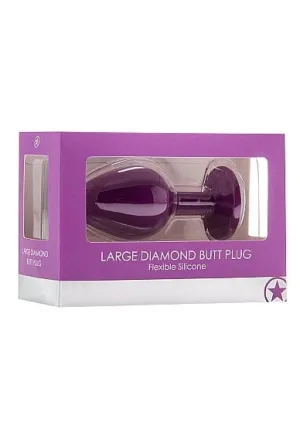 Shots Ouch! Large Diamond Butt Plug Purple