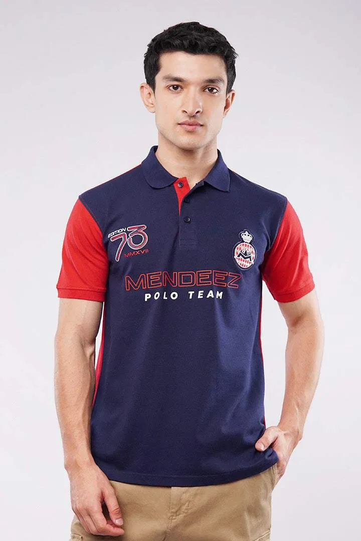 Sports Polo Shirt - Blue & Red