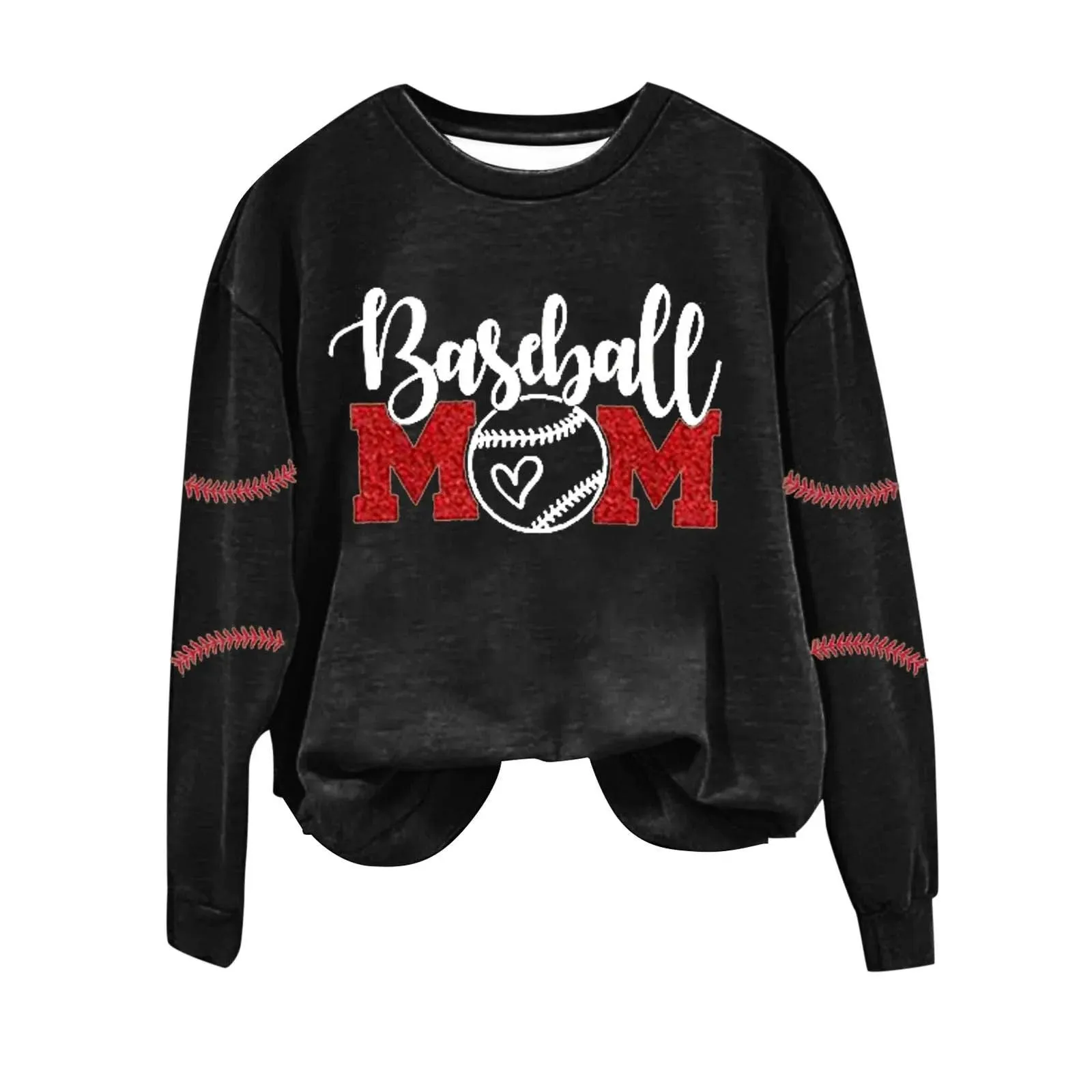 Women's Baseball Printed Crew Neck Multi Color Multi Size Crew Neck Hoodies Jacket Women Athletic Wear Hoodie Fleece Set