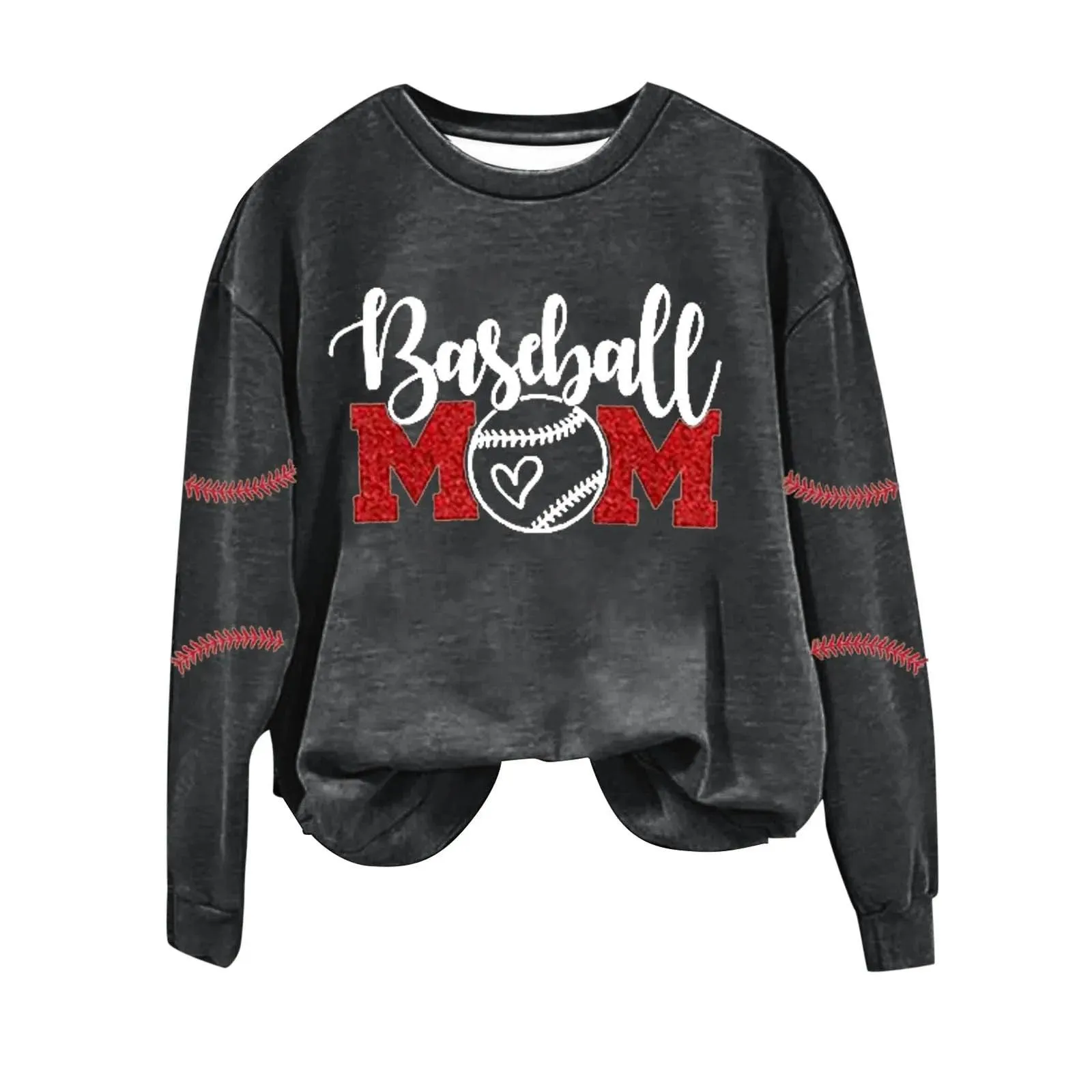 Women's Baseball Printed Crew Neck Multi Color Multi Size Crew Neck Hoodies Jacket Women Athletic Wear Hoodie Fleece Set