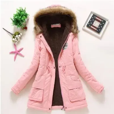 Women's cotton wadded hooded jacket medium-long casual parka. Sizes XXXL quilt snow outwear